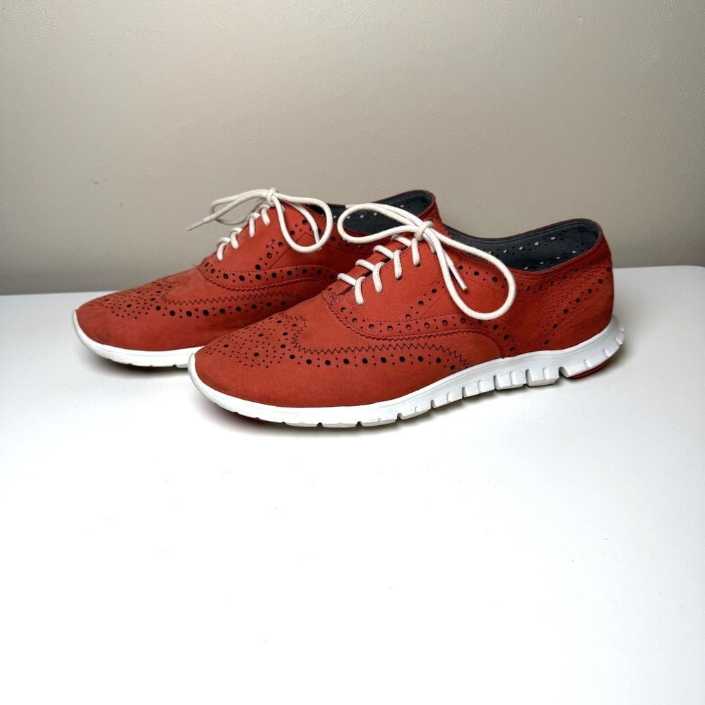 Cole Haan Zero Grand Orange Wingtip Oxford Women's Shoes Size 7.5B